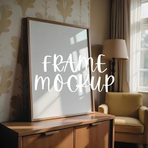 Vertical Frame Mockup: Home Interior Scene, Single Minimalist Mockup Template ( JPG & PSD Digital Download )