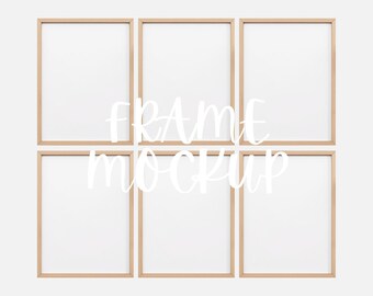 Vertical Frame Mockup : Home Interior Scene, Minimalist 6-Frame Mockup Template ( JPG & PSD Digital Download )
