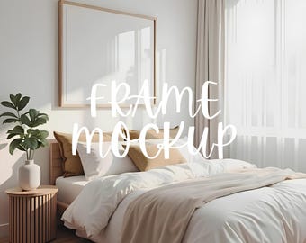Horizontaler Rahmen Mockup: Haus Innenszene, minimalistische Landschaftsrahmen Vorlage ( JPG & PSD Digital Download )