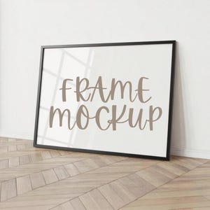 Horizontal Frame Mockup: 4x6 Minimalist Frame Template, Interior Room Display (PSD & JPG Digital Download)