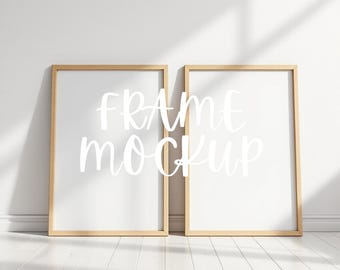 Two Frame Mockup : Home Interior Scene, Minimalist Dual Frame Template ( JPG & PSD Digital Download )