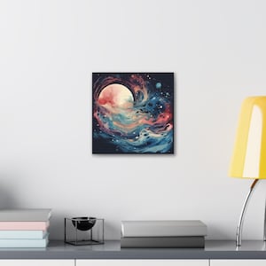Canvas Stretched Wall Art, Galaxy Print, Space Decor, Nebula Poster, Astronomy Art, Celestial Canvas