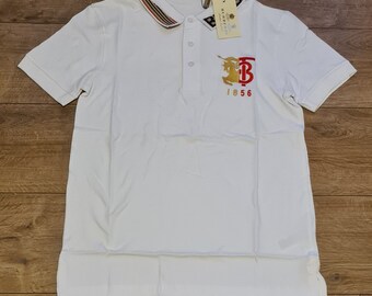 Mens Barbury Polo T-shirt White M Medium 20" New Premium Quality SALE