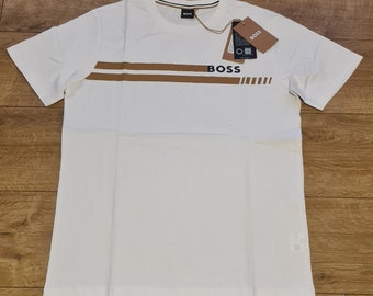 Mens Hugo Boss S Crew neck T-shirt White Small 19" New