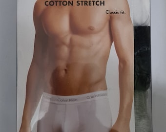 CK 28" Calvin Klein Boxers Brief 3 Pack Triple Underwear Underpant S Small 28" Waist Cotton Stretch Black Grey White Xmas Christmas Sale