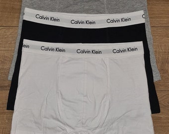 CK 32" Calvin Klein Boxers Brief 3 Pack Triple Underwear Underpant L Large 32" Waist Cotton Stretch Black Grey White Xmas Christmas Sale