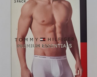 Tommy Hilfiger XL 34" Inch Waist Boxers Brief 3 Pack Triple Trunks Underwear Underpant Pants Waist Cotton Stretch Navy Grey White Xmas Sale