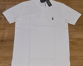 Ralph Lauren Polo T-shirt White XL 22" Chest Custom Slim Fit