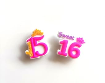 Sweet 15 and 16 Croc Charms Clog Decorations