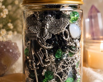 Witchy Mystery Jewelry Jar | Handmade & Curated Gothic Jewelry | Dark Witchcore Mystery Box | Occult Jewelry Gift