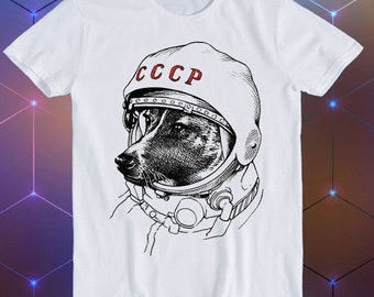 Laika Astronaut Dog Russia Drawing Art Art Slogan Joke Tee Meme Movie Music Cool Funny Gift T Shirt E444