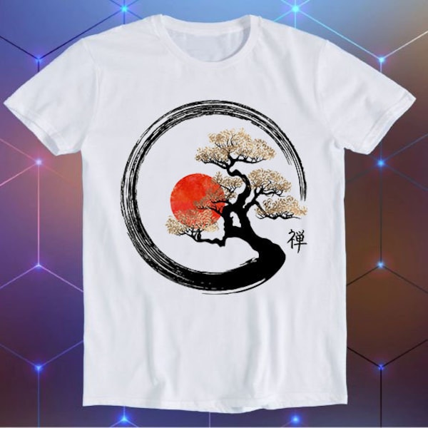 Enso Circle And Bonsai Tree Cool Funny Gift T Shirt E775