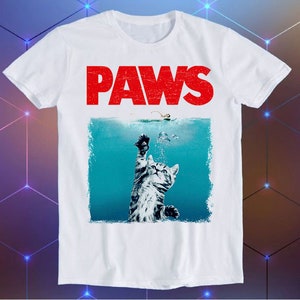 Tシャツ・カットソー [HETHERMENT] cats lovers t-shirts (white) Paws Jaws Cat Fun Pet Lover Kitten Kitty Katze Weiße Hai