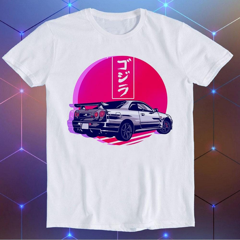 Nissan Skyline R34 Gojira Sunset Cool Gift Tee T Shirt E530 - Etsy