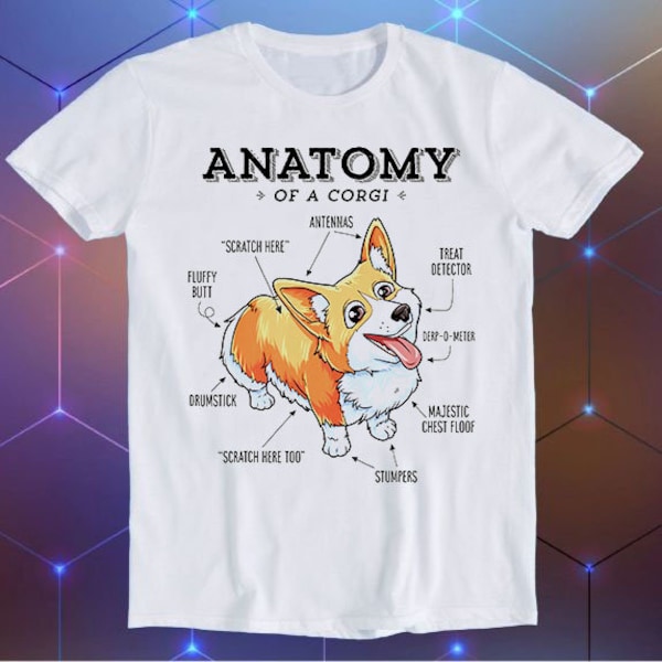 Anatomy of a Corgi Dog Puppy Funny Meme Cool Funny Gift T Shirt E423
