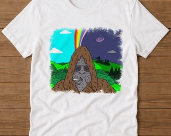 Big Lez Show Sassy The Sassquach Rainbow Space Funny Meme Gift Tee T Shirt 1533