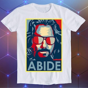 The Big Lebowski T Shirt The Dude Abide  Funny Movie Cool Gift Tee E128