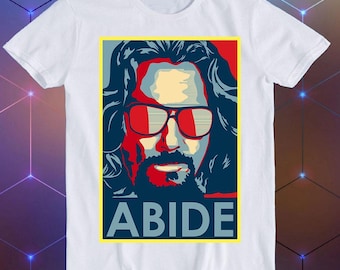 The Big Lebowski T Shirt The Dude Abide  Funny Movie Cool Gift Tee E128