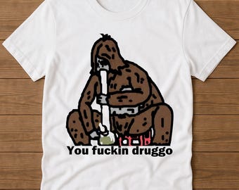 thumbnail image 2 of Sassy The Sasquatch Smoke Big Lez TV Show Funny Cult Gift T-Shirt M1386 (White, Unisex) 2 of 2