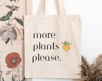 More Plants Tote bag, Hanging Planter Tote bag, Plant Tote, Gift For Gardeners, Modern Tote bag, Plant Shopping Bag, Gifts for Plant Lovers