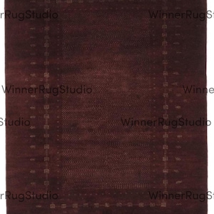 Handloom loribaft Gabbeh Dark Brown Color Wool Rug Handwoven, hand knotted high pile Rug, traditional weave Rug Bohemian Rug Custom Rugs