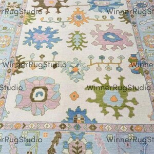 Beautiful Vibrant Multi Oushak 12x15 hand knotted Rug Large Size Oushak Rug Luxury Modern For Living Room Area Rug For Bedroom wool Rug