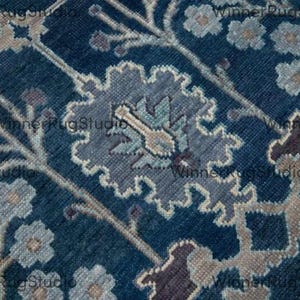 12x15 Blue, Grey Oushak rug muted multi size 8x10/9x12/10x14 Hand-knotted Vintage Oushak Wool Area Rug for Living Room, Dining room Rug