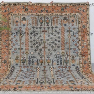 Classic Persian Tree of life Modern Designer Soft Oushak Turkish Area Rug 8x10/9x12/10x14 Ushak,CUSTOMIZE in Any Size All Size Available