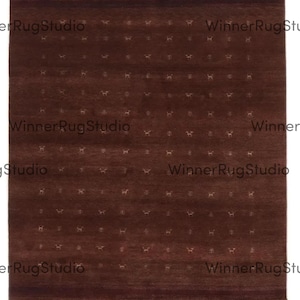 Handloom loribaft Gabbeh Dark Brown Color Wool Rug Handwoven, hand knotted high pile Rug, traditional weave Rug Bohemian Rug Custom kids