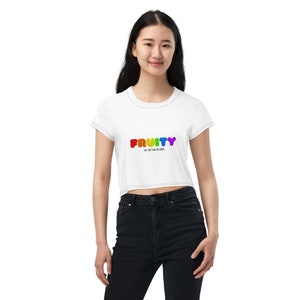 Fruity Crop Tee, Pride Aesthetic, LGBTQ Shirt, Rainbow Shirt, Gay Pride Trendy Tshirt
