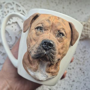 Custom Pet Mug - Personalized Polymer Clay Cat Mug - 3d Portrait - Custom Pet Sculpture - Polymer design - Coffee mug - birthday gift - dog