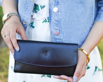 Leather Wallet for Women, Cash Organizer, Cash Wallet, Gift for her, Large wallet, trifold Wallet, Wallets for Women, Ladies Clutch