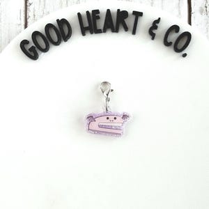 Halloween Charm, Stapler Charm, Bat Charm, Teacher Charm, Office Charm, Spooky Charm, Pink Charm, Glitter Charm, Mini Acrylic Charm