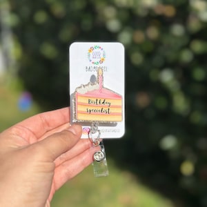 Birthday Specialist Badge Reel, Labor and Delivery Badge Reel, Mama Baby Nurse, Postpartum Badge Reel, Nurse Gift, Labor Gift