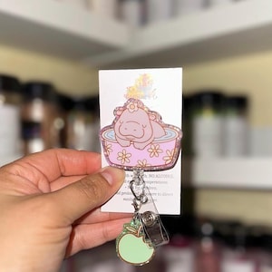 Hippo Badge Reel, Float Pool Badge Reel, Summer Badge Reel, Charm with Badge Reel, Apple Charm, Pediatric Badge Reel, Elementary Badge Reel