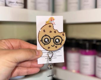 Chocolate Chip Cookie, Cookie Badge Reel, Sweets Lover Badge Reel, Dessert Badge Reel, Retractable Badge Reel