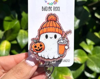 Porta credencial de fantasma, porta credencial de Halloween, porta credencial festivo, porta credencial de otoño, porta credencial de enfermera, porta credencial de maestro