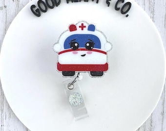 Ambulance Badge Reel, EMT Badge Reel, Paramedic Badge Reel