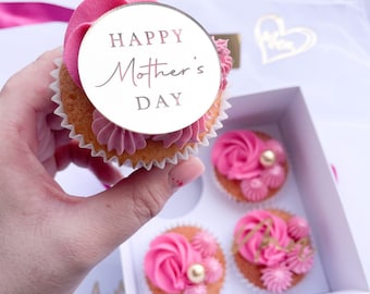 Acrylic Happy Mothers Day Cake/Cupcake Disc Topper- Mother’s Day acrylic topper