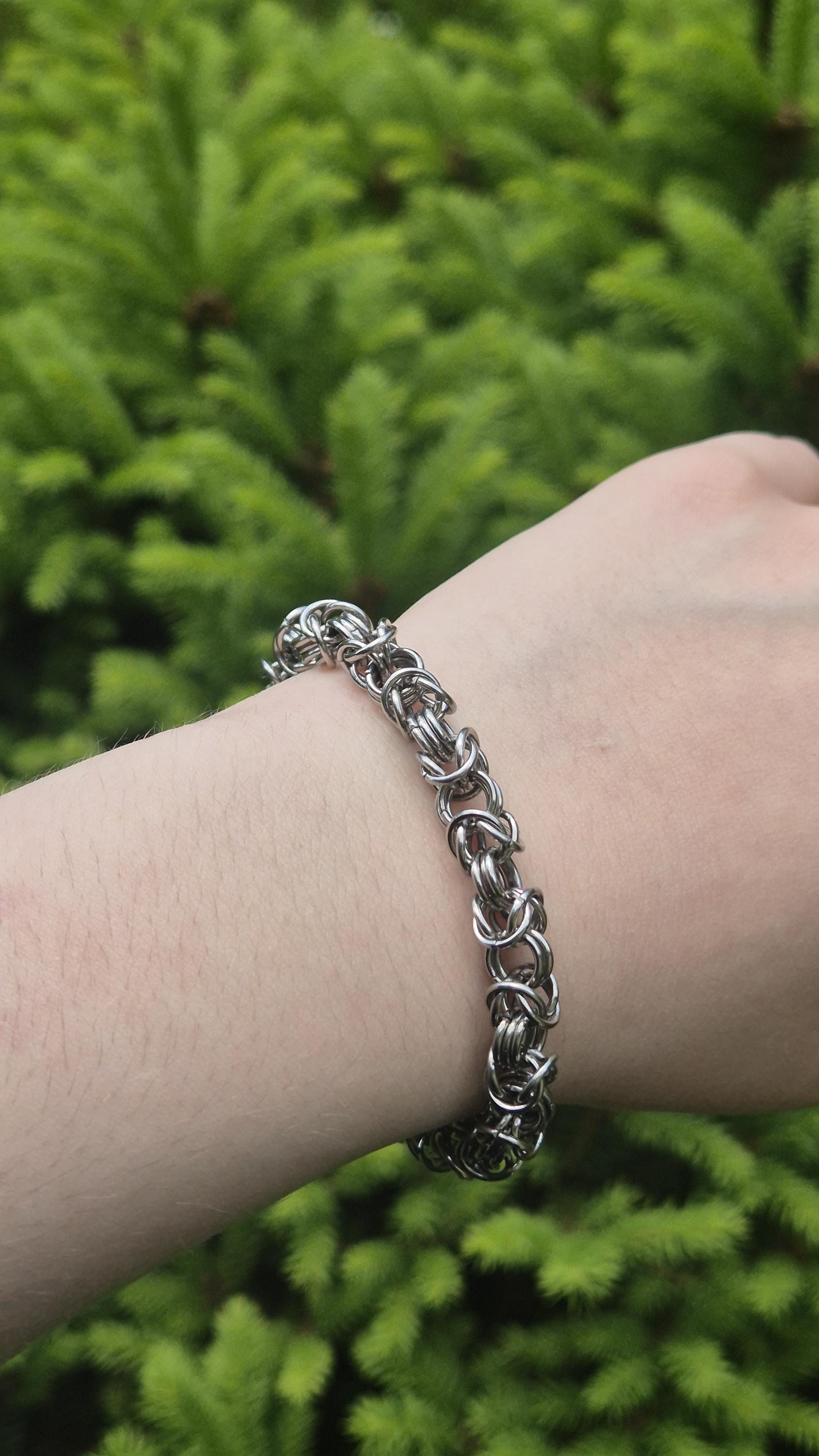 ステンレススチールチェーンメイルブレスレット：パンクオルタナティブ
