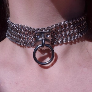 FALSE BOND chainmail choker in alternative, medieval fantasy style