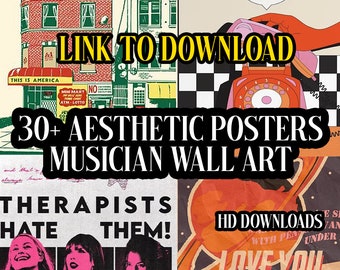 Digital Wall Art Poster Packs for Aesthetic Room Transformations - Gift for Her - Gift for Him - Gift for Swiftie