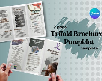 Pamphlet template Custom Brochure  Digital Design |  Brochure Trifold Pamphlet Trifold Brochure Template  Editable Canva Printable PDF