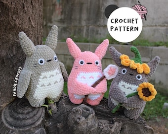 Totoro 3-1 Crochet Pattern, Totoro, Sunflower Totoro, Sakura Totoro, Amigurumi pattern, Totoro crochet, my neighbor Totoro