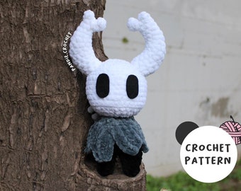 Hollow Knight Crochet Pattern, The Knight, Amigurumi pattern, Hollow Knight crochet, Videogame crochet, Hollow Knight