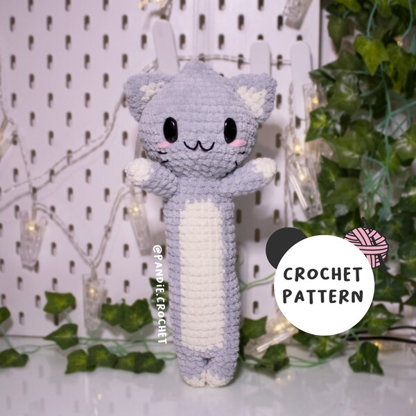 Crochet pattern long cat, cat amigurumi, long kitty