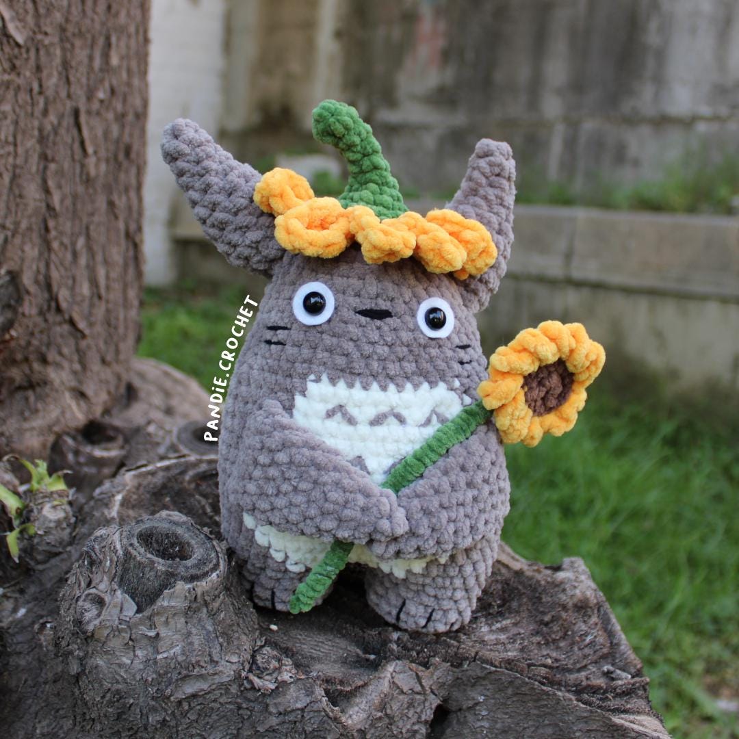 Totoro 3-1 Crochet Pattern, Totoro, Sunflower Totoro, Sakura
