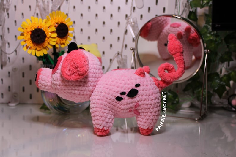 Modèle de crochet Fat Nuggets, Hazbin Hotel, Angel Dust Pig, Fat Nuggets Peluche image 3