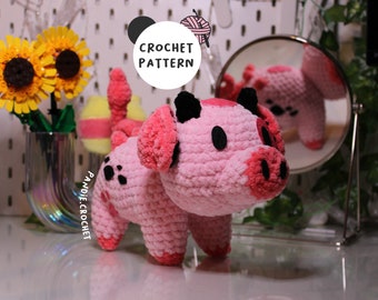 Fat Nuggets Crochet Pattern, Hazbin Hotel, Angel Dust Pig, Fat Nuggets Plush