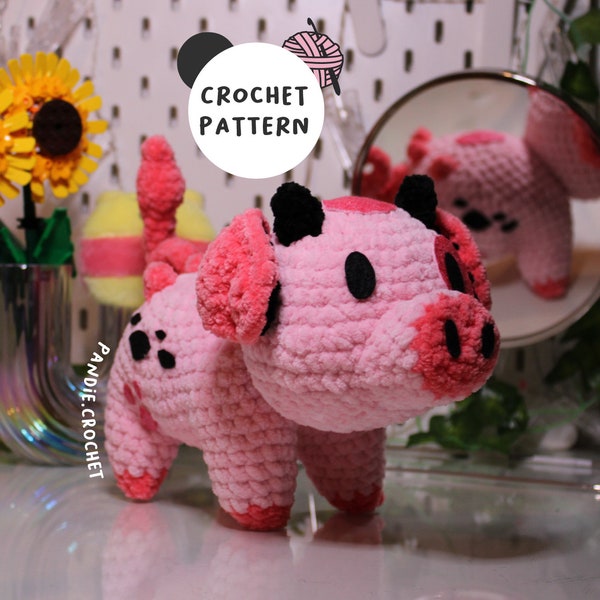 Fat Nuggets Crochet Pattern, Hazbin Hotel, Angel Dust Pig, Fat Nuggets Plush